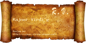 Rajner Virág névjegykártya
